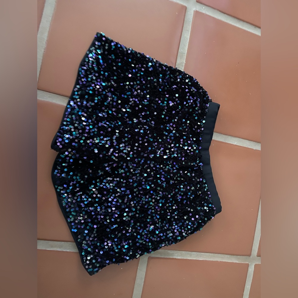 Black Sequins Shorts